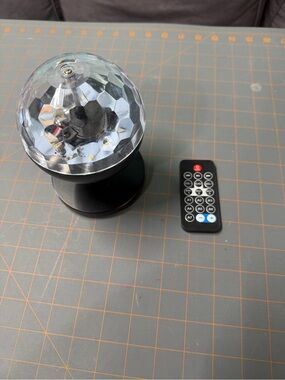 LED Disco Party Light & speaker with Remote - Black & Clear Dome